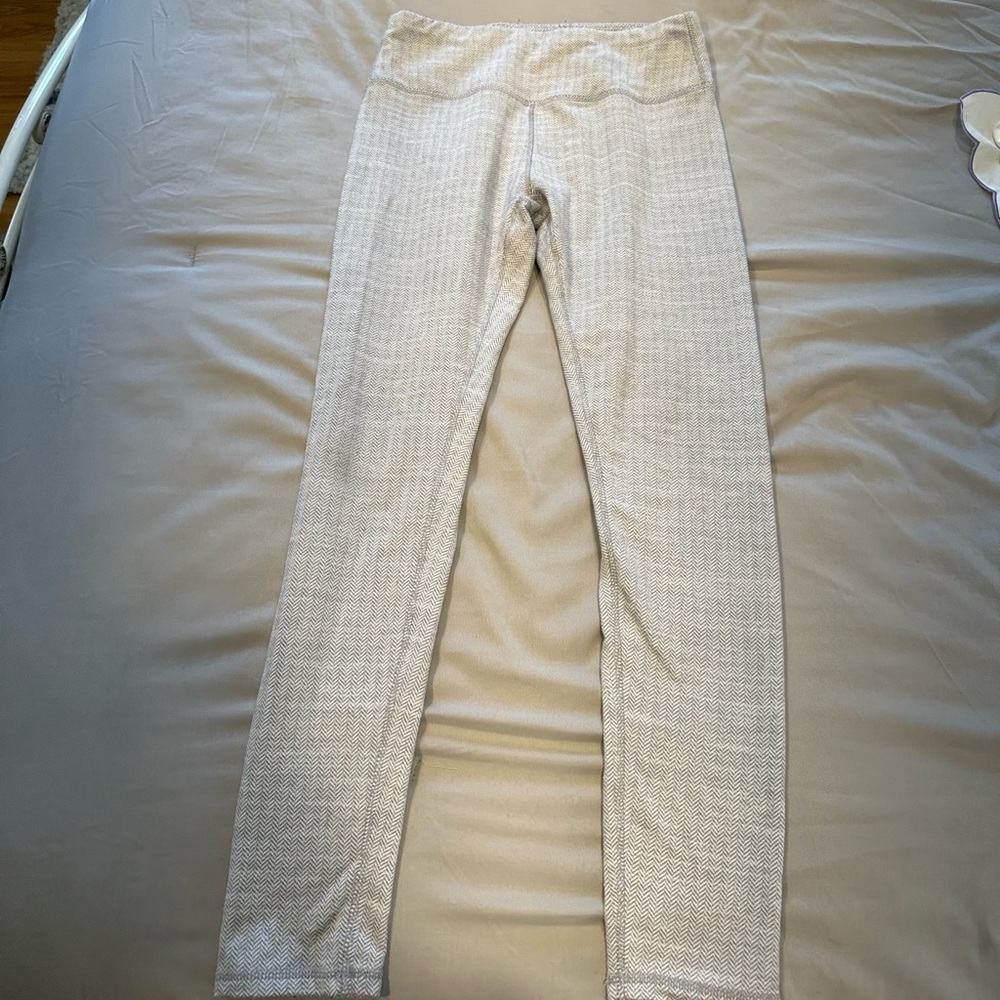 Kyodan Light Gray and White Leggings, Medium